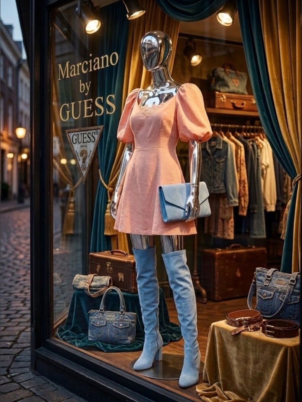 Marciano By Guess Vintage Pink Puff-Sleeve Mini